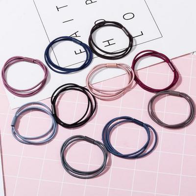 10 Stück Einfache Basic Elastische Haargummis Scrunchie Bänder Mode Stirnband für Damen Mädchen