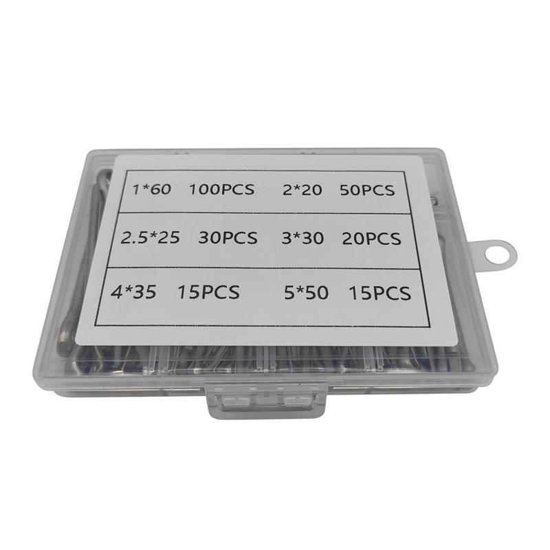 230 Pcs Stainless Steel Cotter Pin Assortment Kit Hairpin Spring Cotter Screw Fixing Tools U-shaped