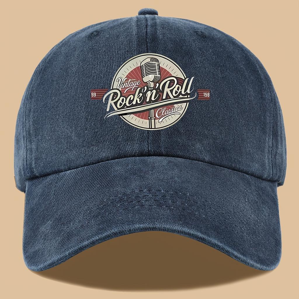 Pc Retro Rock Style Clothing Print Baseball Cap Lightweight Comfortable Breathable Sun Hat Fashionable Easy Aesthetic Men And
