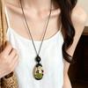 Trendy Boho Hol Hout Dikke Geometrie Bamboe Gewricht Hanger Lang Verstelbaar Koord Trui Ketting Ketting Voor Vrouwen Bedels Sieraden
