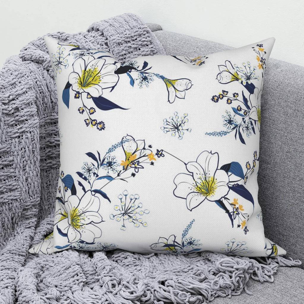 Tropical Flower Pattern Throw Pillow Cover With Short Plush Print For Living Room Sofa Decoration Cushion Cover Pillow Covers