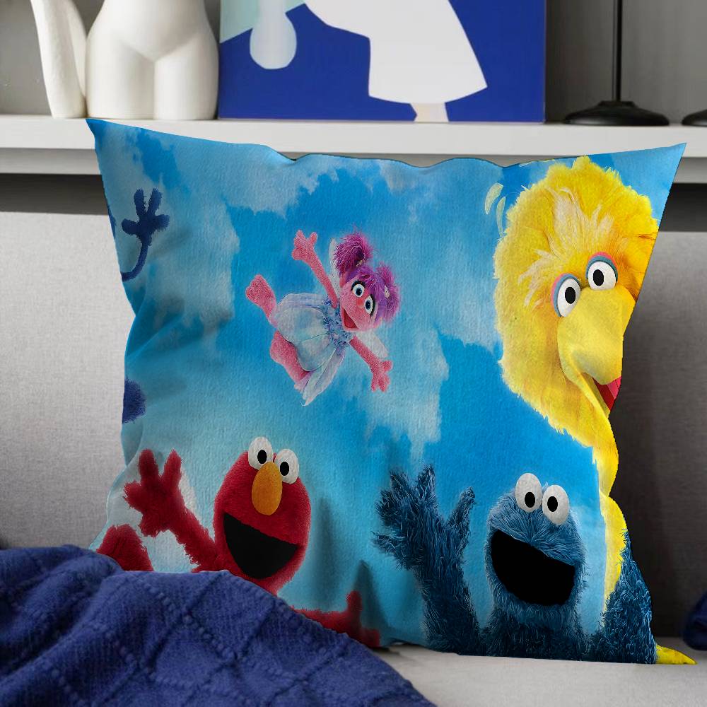 Sesame Street Cartoon Pillow Cover Sofa Cushion Cover Home Room Decoration Children Gift