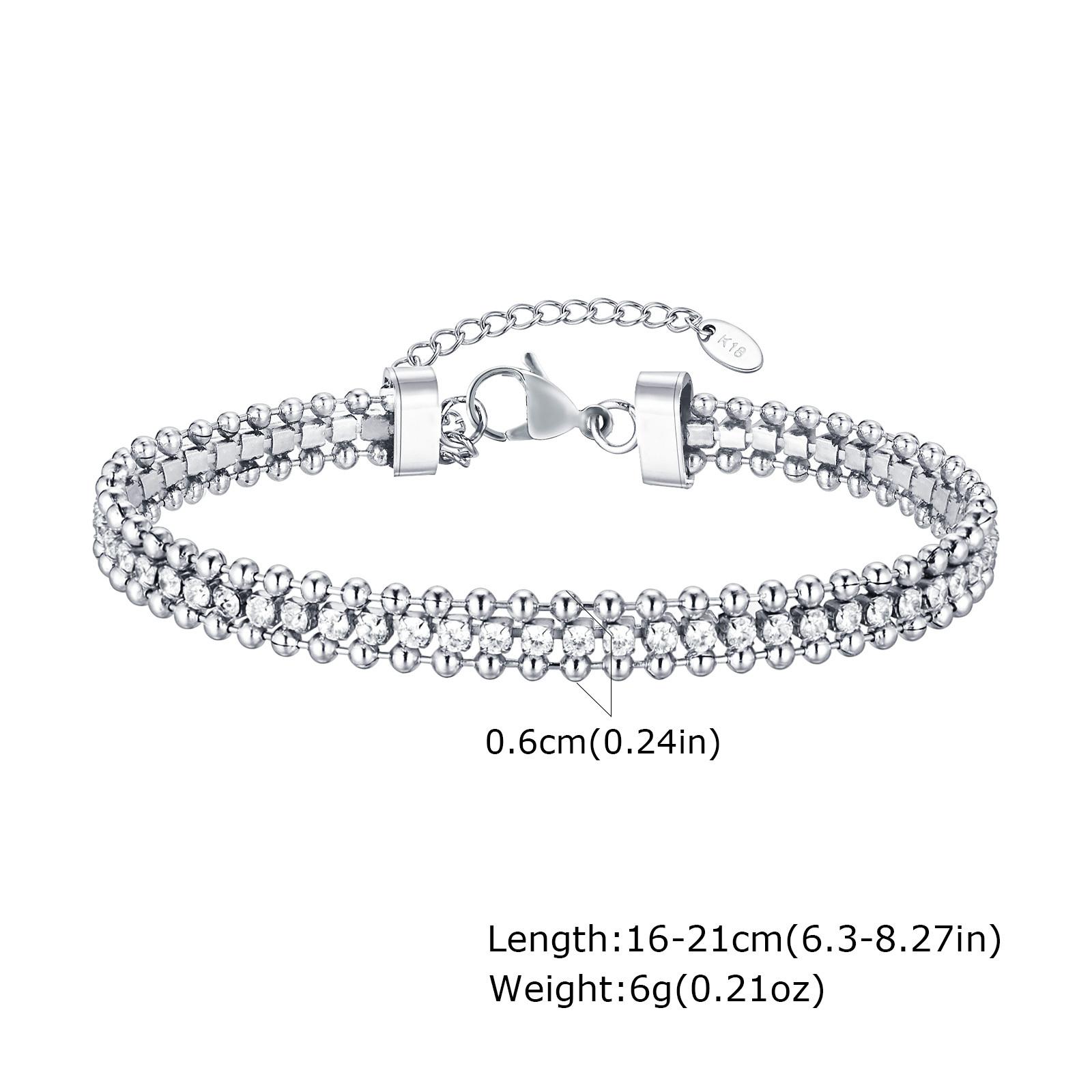 

Tennis Bracelet for Women, Cubic Zirconia Chain Adjustable,Stainless Steel Bracelet Bangle Wedding Party Valentine s Day Gift