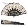 Cute Ethnic Dance Golden Tone Hand Held Flower Fan