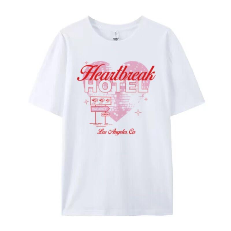 

Heartbreak Hotel Womens TShirt Loose Vintage Boho Graphic Tees Retro Music Concert Shirt FeUnisex Cute Aesthetic Valentines Top S