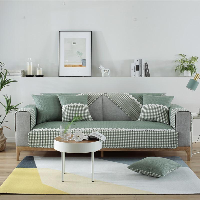 

Четыре сезона, хлопковая ткань, клетчатая диванная подушка с принтом, противоскользящая диванная подушка в скандинавском стиле, подлокотник, спинка, полотенце 70*70