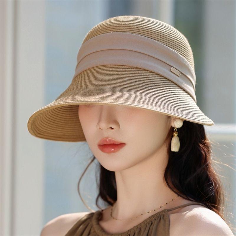 Spring and Summer New Sun Hat Women's Sunscreen Foreign Style Fashion Straw Hat Vacation Summer Sun Hat