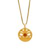 2026 Stainless Steel Pendant Necklace High Quality Fashion 18K Tiger's Eye Cross Geometric Sweater Chain Trend