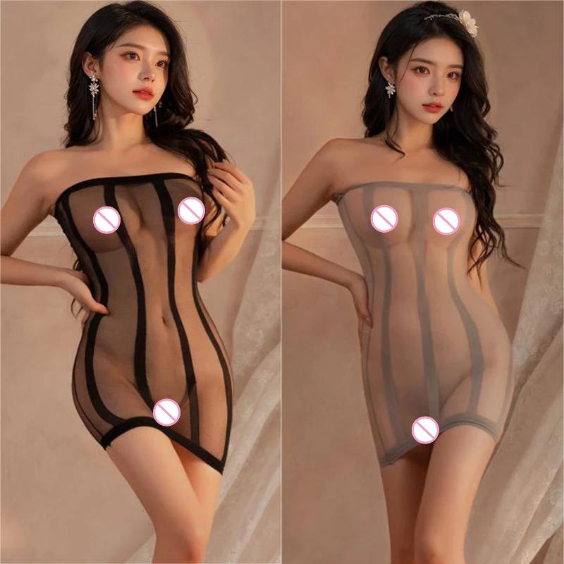 Hot Erotic Lingerie Mesh Mesh Split Perspective Thin Jumpsuit Sexy Underwear Babydoll Intimate Sexy Hard Sex Shop Women's Set