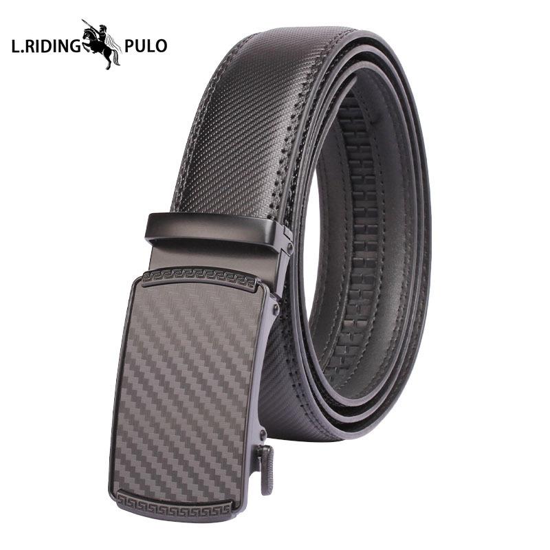 Belt Men s Leather Belt, All-match Cowhide Automatic Buckle, High-end Sense of Simple Trousers 120cm