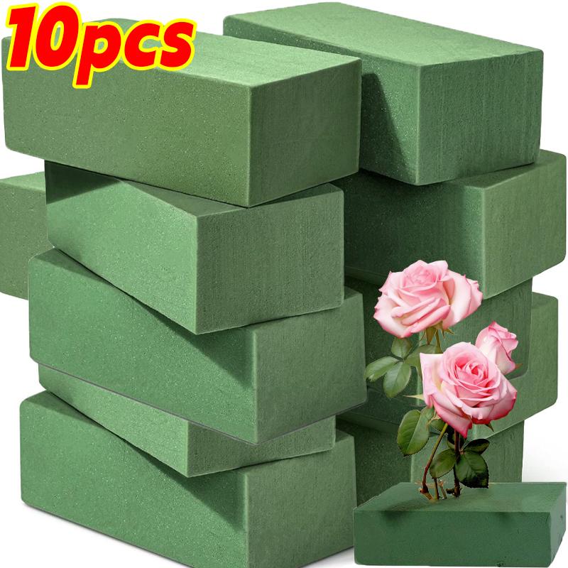 Blocco di Spugna Floreale Verde Umida per Fiori Freschi Artificiali, Spugna per Composizioni, Decorazioni per Casa, Feste di Compleanno, Festività