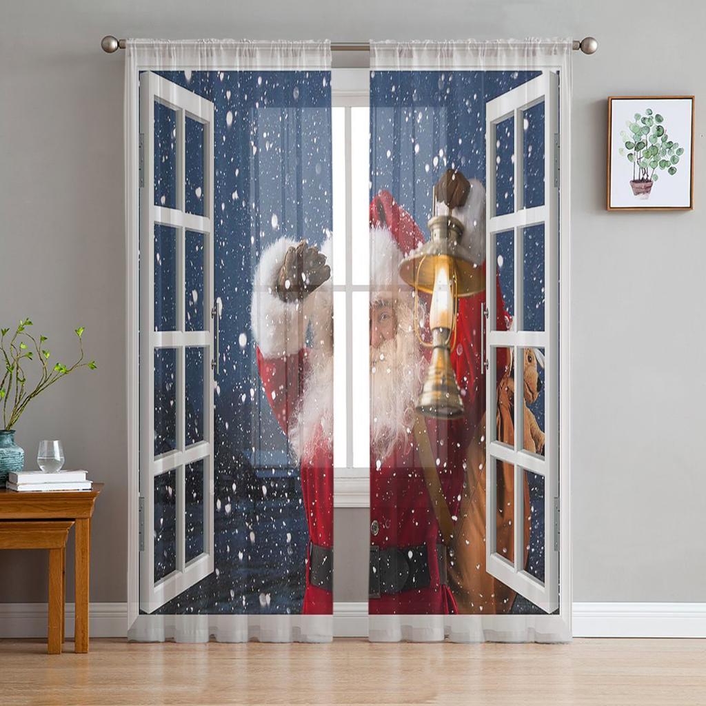 Vista Finestra Boschi Foresta Alberi Tende Voile Trasparenti Per Camera da Letto Soggiorno Cucina Decorazione Lussuose Tende in Chiffon Tulle Organza