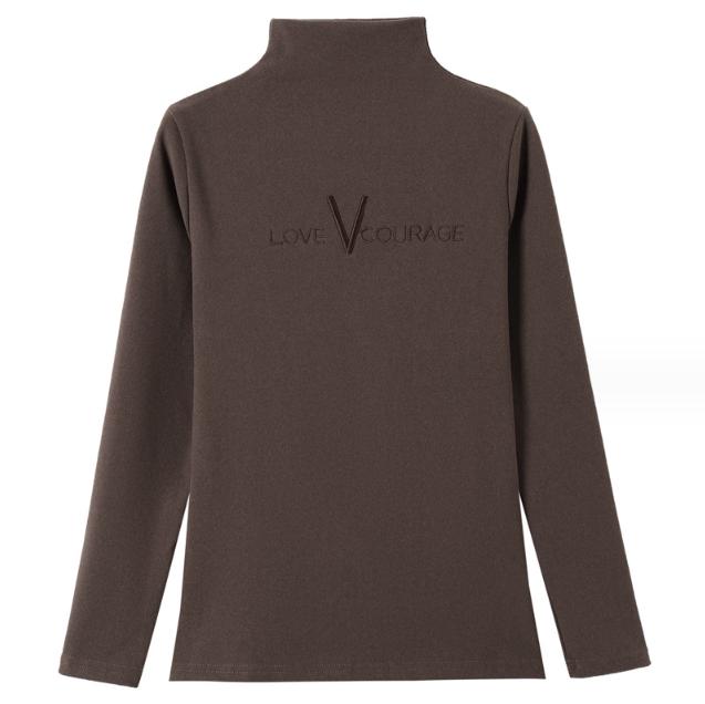Winter Women Warm Blouse Turtleneck Letter Embroidery Pullovers Thick Bottoming Shirt for Women