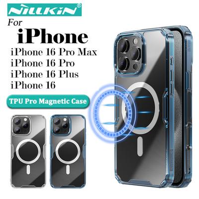 NILLKIN Für iPhone 16 Pro Max Handyhülle Natur TPU Pro Magnetische Rückseite Schlanke Silikonhülle