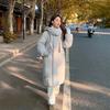 New long down cotton-padded clothes for women's winter fashion hooded knee-length thickened warm cotton-padded jacket