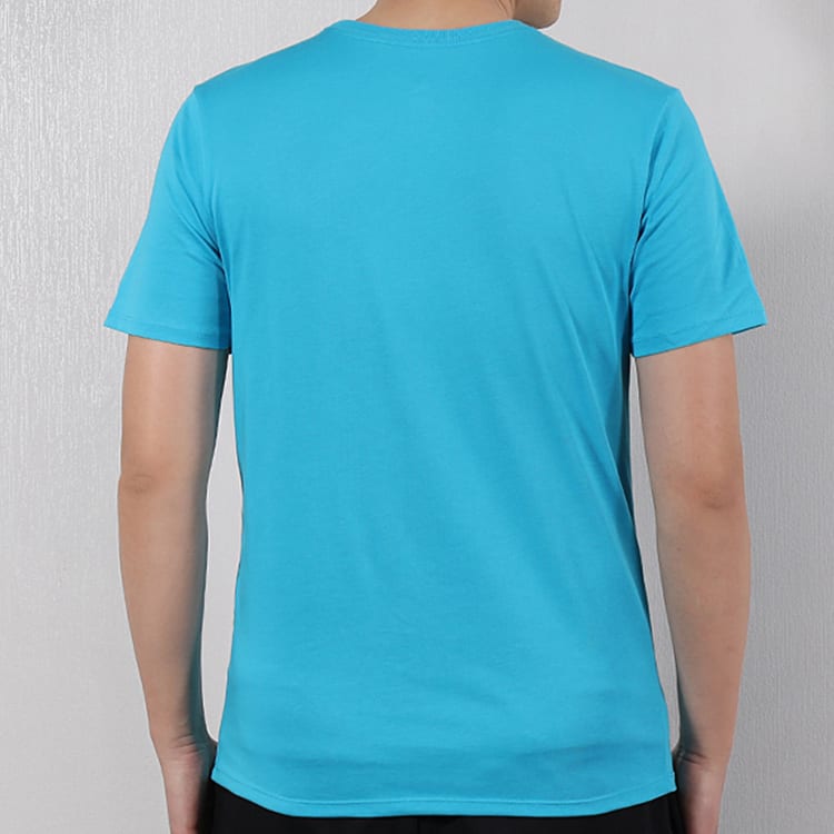Jordan T Shirts Men's Blue Crew Neck Moderate Straight Fit AR7416-465