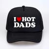 I Love Hot Dads Red Heart Graphic Baseball Cap Cotton Streetwear Pop Dad Hat Outdoors Unisex Mesh Fishing Caps