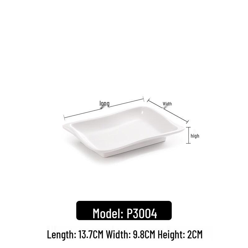 White Melamine Rectangular 3-Compartment Deep Plate