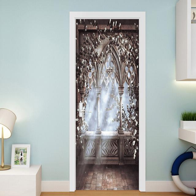 Spray Pattern DIY Door Wall Stickers Home Decor Living Room Children Room Porch Removable Waterproof Self-adhesive Wall Paster