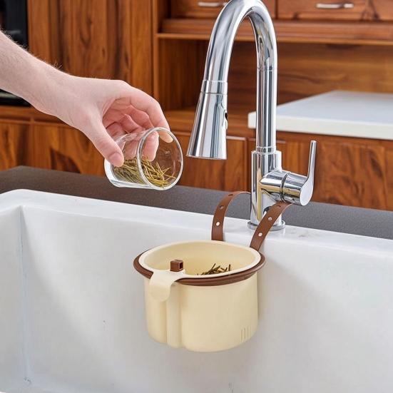 Yousheng Sink Filter, with Press-to-Dump Self-Cleaning Basket, Fast Draining Fine Mesh, Plastic Hanging Filter for