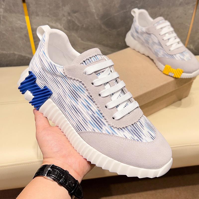 Outdoor Casual Shoes Men's Matte Leather Breathable Running Shoes Trendy Brand Light Luxury Fashion Contrasting Sports Shoes