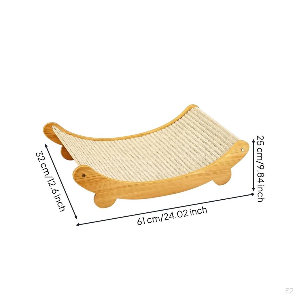 Cat Scratcher Bed ScratchResistant Lounger with Wooden Frame Elevated Pet Resting and Playing