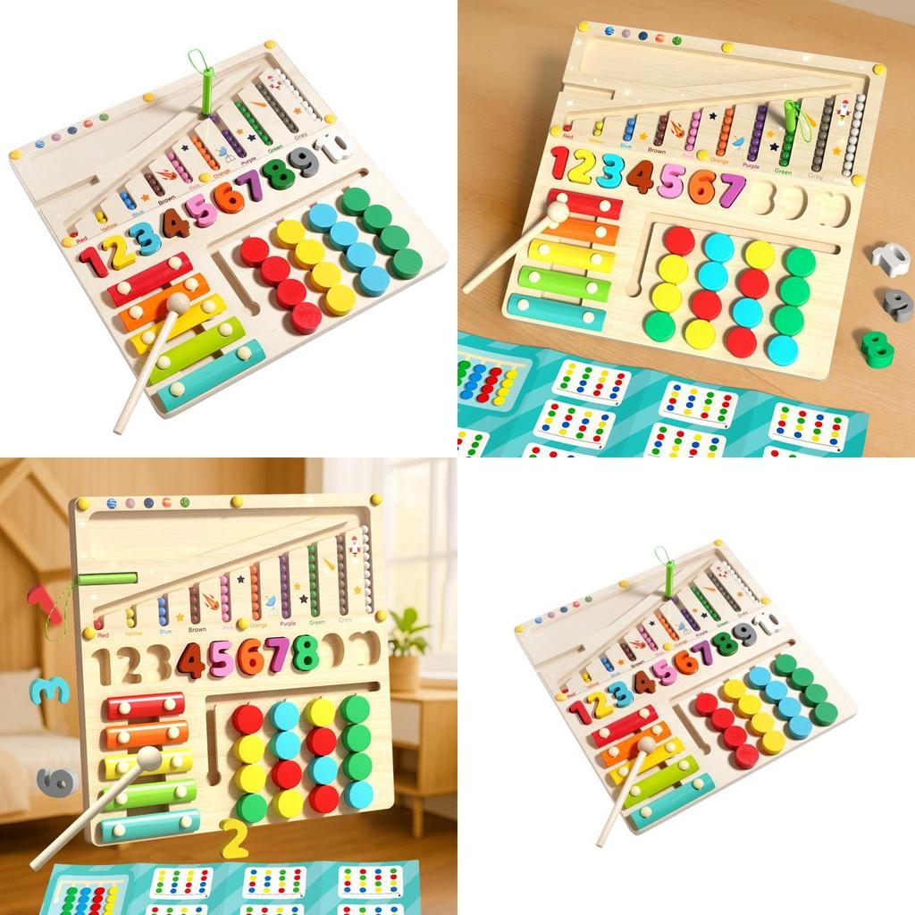 Wooden Four In One Magnetic Puzzle Board Educational Toy For Toddlers