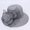 Ladies sun hat spring mesh exquisite handmade big flower top hat summer sun hat retro outdoor gauze hat