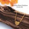 Collana a Cuore Abalent, Collana Gioielli Hawaiani, Oro e Argento Sterling 925, 40cm-45cm, Gioielli Hawaiani, Collana da Donna, Plumeria, Intreccio, Onda