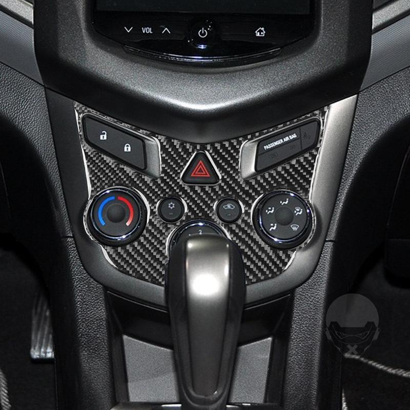 For Chevrolet Sonic 2012-2016 Real Carbon Fiber Sticker Central Air Conditioning Control Panel Car Accessories ide Decorative