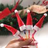 Mini Christmas Hats Christmas Candy Cover Xmas Lollipop Hats Cute Lollipop Cap Children Gift  New Year Christmas Decorations
