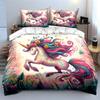 Magical Unicorn Fantasy Décor Set Exquisite Three-Piece Bedding Set Gift For Kids And Adults