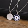 Vnox Turkish Lucky Double Layer Evil Eyes Pendant Necklace for Men, Stacked Blue Eye Necklace Set Jewelry Gift