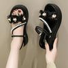 Fashion flower platform heightening pearl sandals 2025 new models with skirts two wear cool slippers women's summer wear