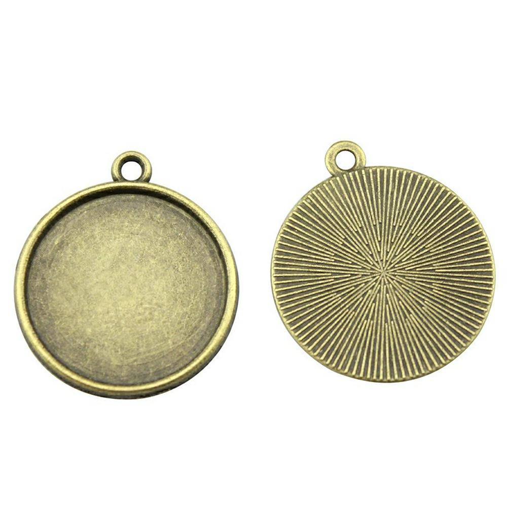 10 Stück 20mm Innenmaß Antik-Bronze Farbe 34 Stil Cabochon Fassung Anhänger Passend für 20mm Glas Cabochon