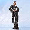 Wedding Dress Cross-Border European and American Fashion New High-End Long-Sleeved Round-Neck Slim-Fitting Sequined Banquet Fishtail Evening Dress