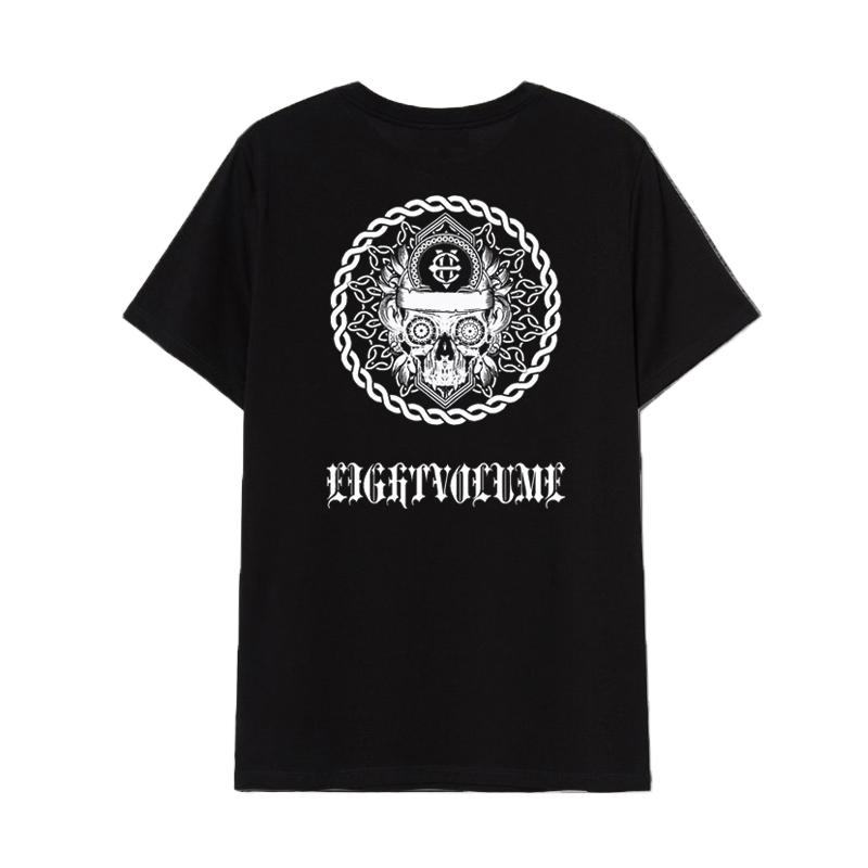 Eight Volume Ev Mandala Skull Black Tee Black/L