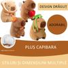 Capybara Plush Toy 25cm Brown Birthday Theme Soft Animal Stuffed Doll with Hat Safe Material Perfect Gift for Kids & Adults