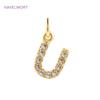 Luxury 18K Gold Plated Brass Inlaid Zircon 26 Letters Pendant Charms For Necklace Earring jewelry Making DIY Jewelry Accessories