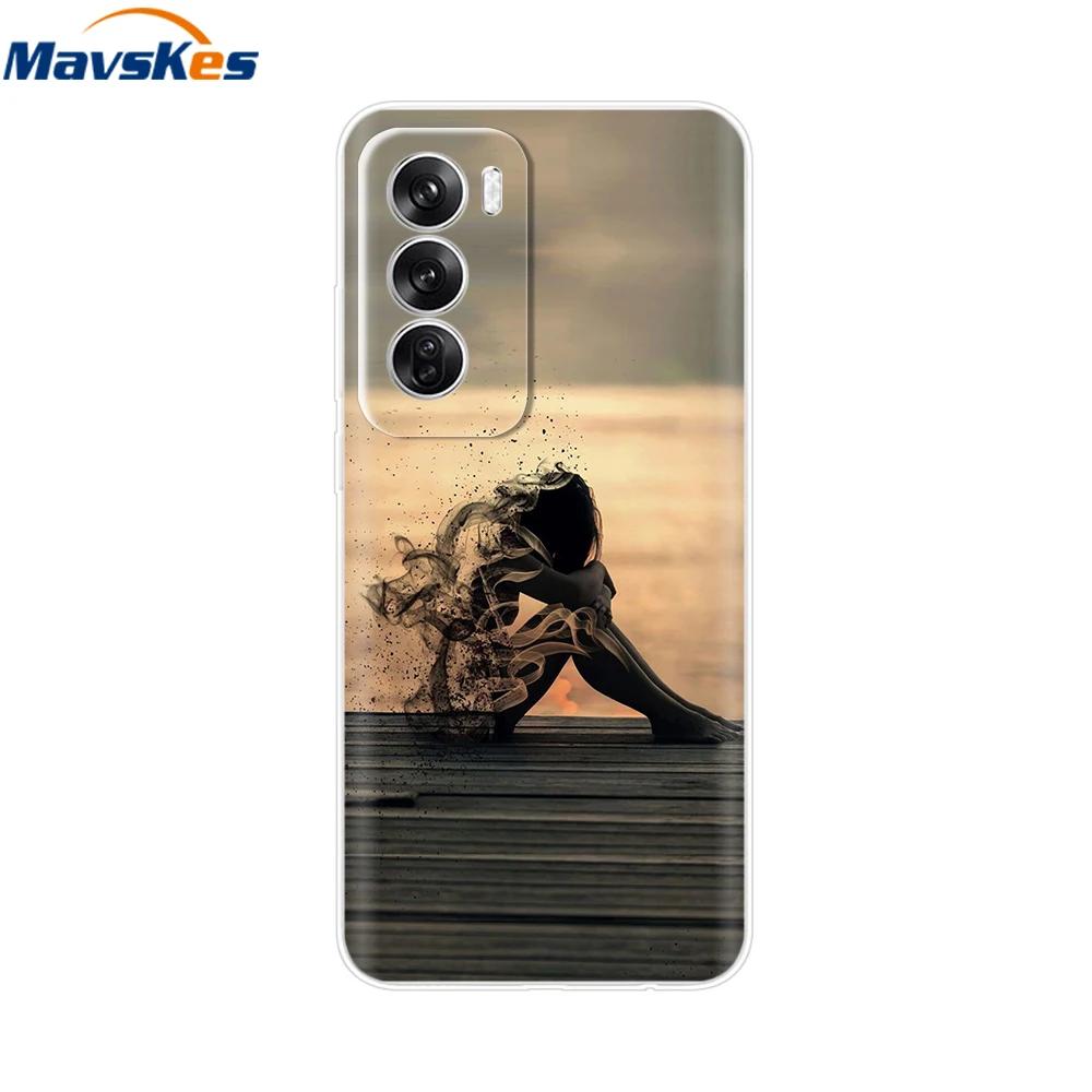 OPPO Reno 12 Pro 5G Case Fashion Flower Silicone Phone Case For OPPO Reno 12 Cover Reno12 Pro Bumper 2024 Soft Black TPU Fundas