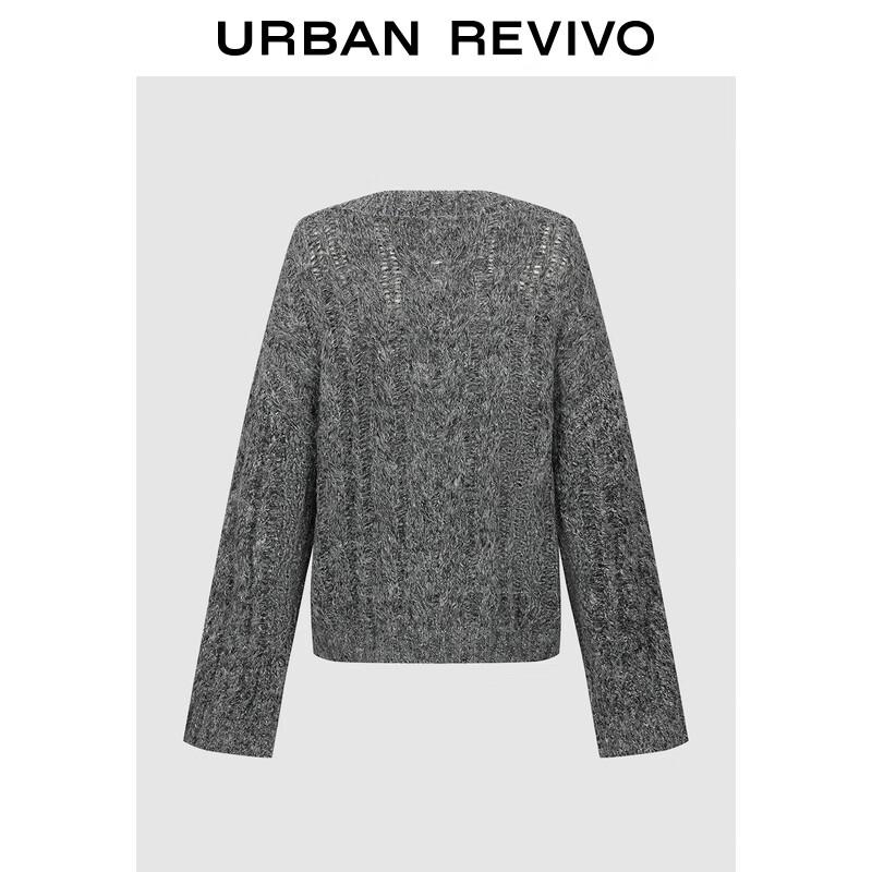 

UR2025 Женский трикотажный свитер серой серии свободного кроя XS