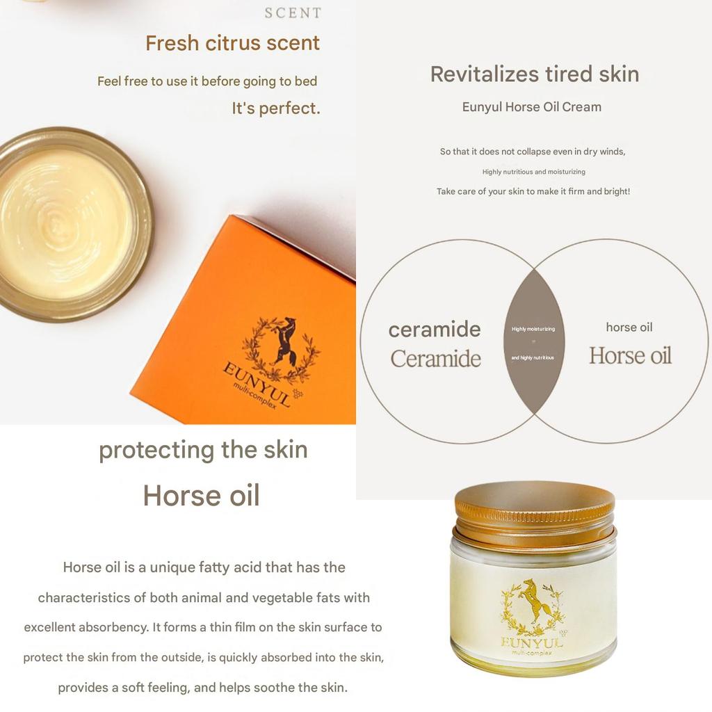 Eunyul Horse Oil Cream 70g & Eye Cream 30g Deep Moisture Skin Care Set K_Beauty