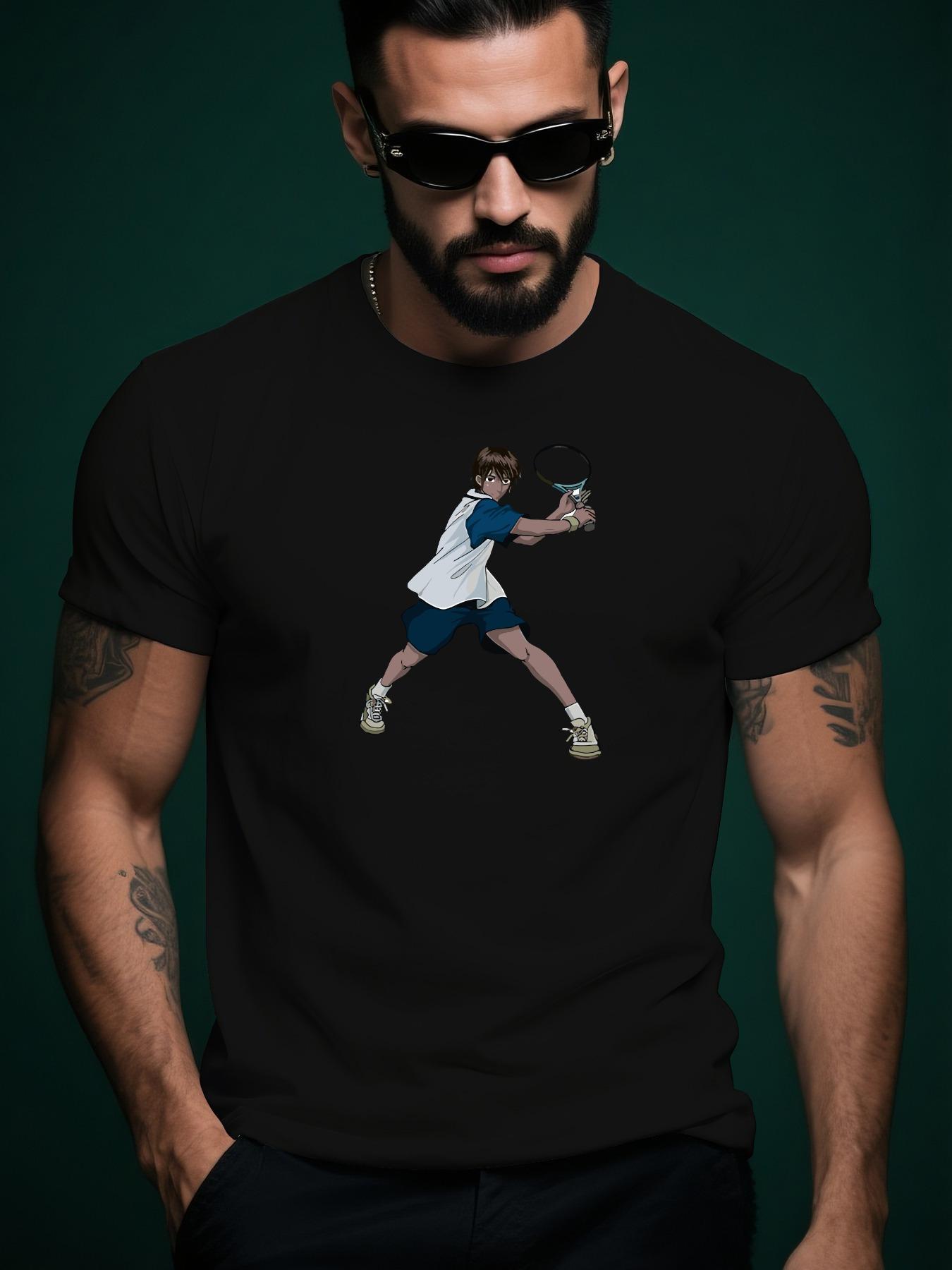 Tennis Graphic Tshirt - Light Blue XXL