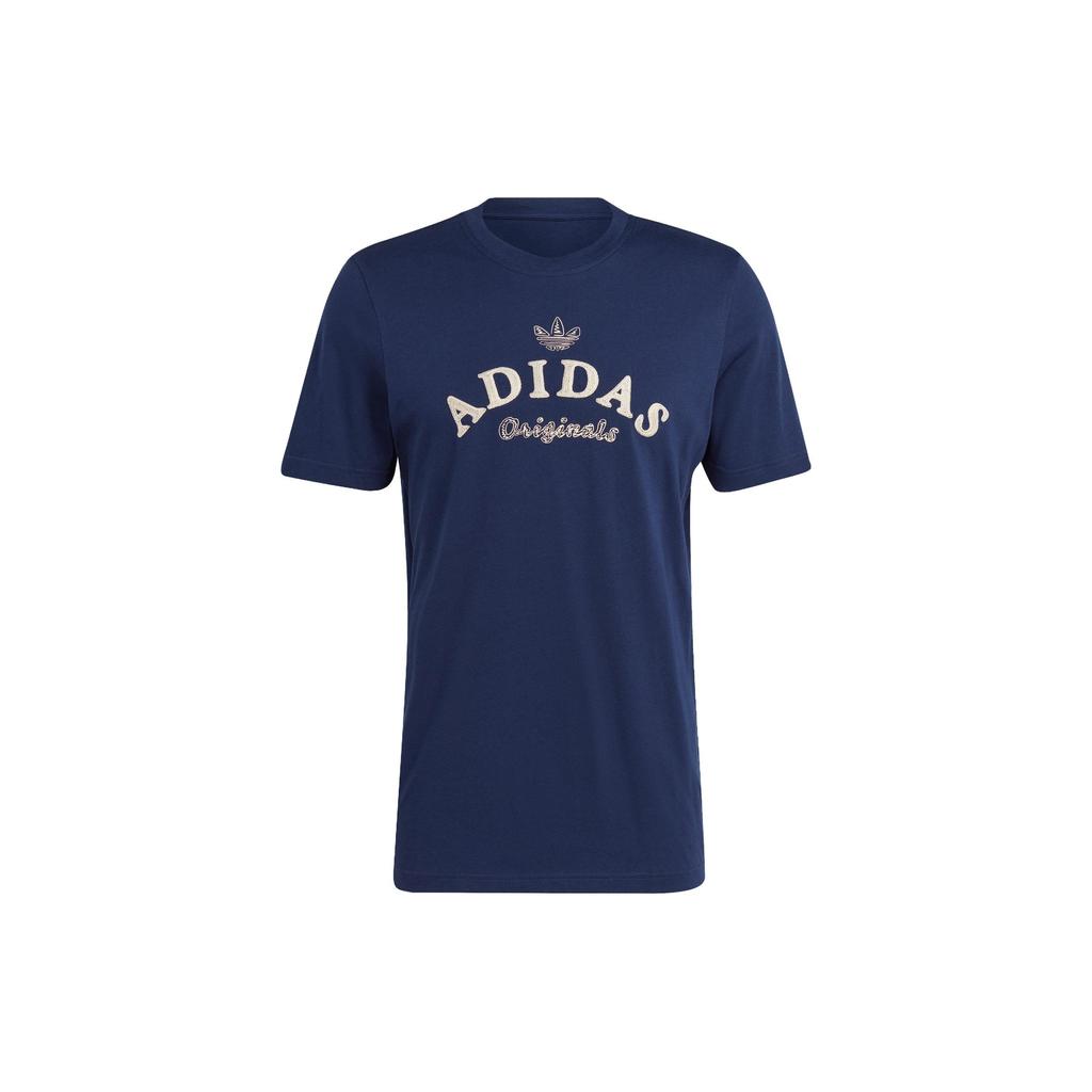 Adidas Originals Graphics Archive Tee Letter Logo Print Sports Short Sleeve T-shirt Men Tops Deep-Indigo IC5764