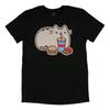 Camiseta Pusheens The Cat Scooter Para Adulto, Negra (talla