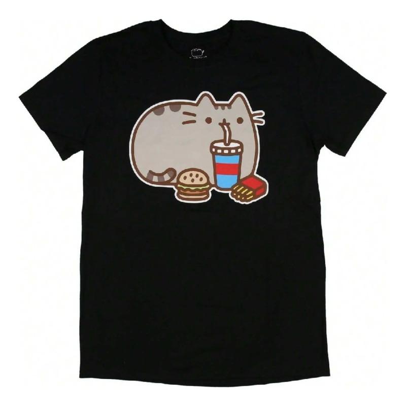 Camiseta Pusheens The Cat Scooter Para Adulto, Negra (talla S