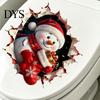 Funny Bathroom Toilet Seat Decor Christmas Decals, 3D Snowman Cover Sticker, Waterproof Holiday Wall Decals Sticker for Home Lid Tile Decoration