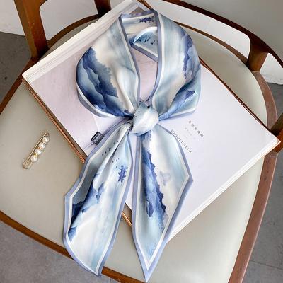 New Spring And Autumn Fashion Sunscreen Scarf For Women, Narrow, Long, Sharp Corner Professional Small Scarf, Decorative Tie Bag Hair Strap