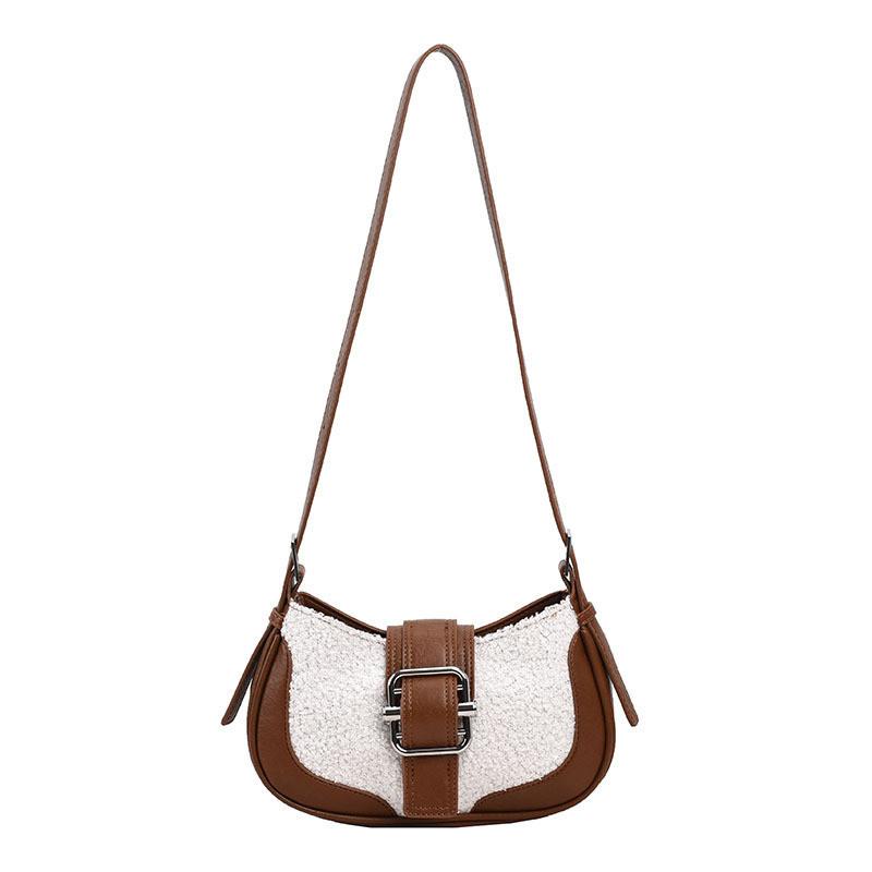 Small Vintage Fluffy Shoulder Bag For Women 2023 New Korean Fashion Stick Bag