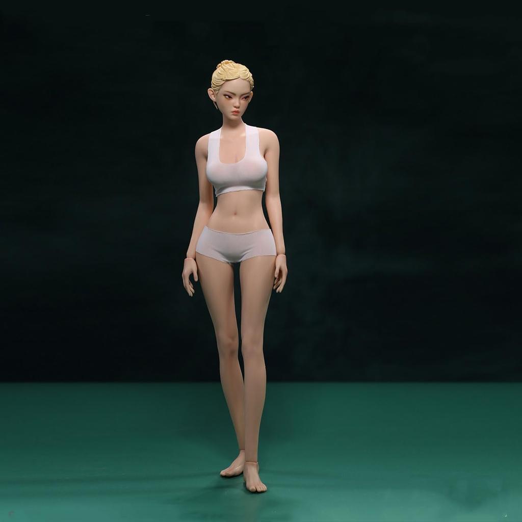 OBEST 1/6 JIAOU DOLL Figure, Super Flexible Seamless Action Figure with Detachable Legs, Movable Female, 9-Head Body, Headless, JOQ-21 D-YS, Skin Tone